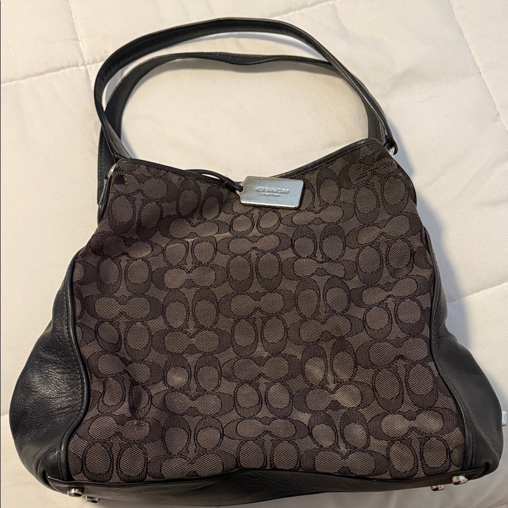 Coach Dark Brown and Black Shoulder Bag